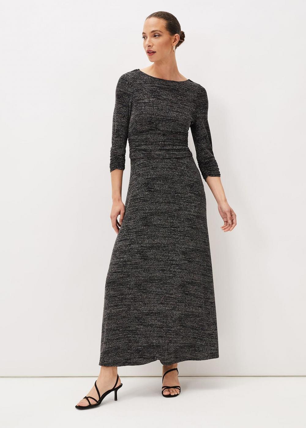 Addyson Sparkle Maxi Dress Black/Multi | Phase Eight Womens Dresses