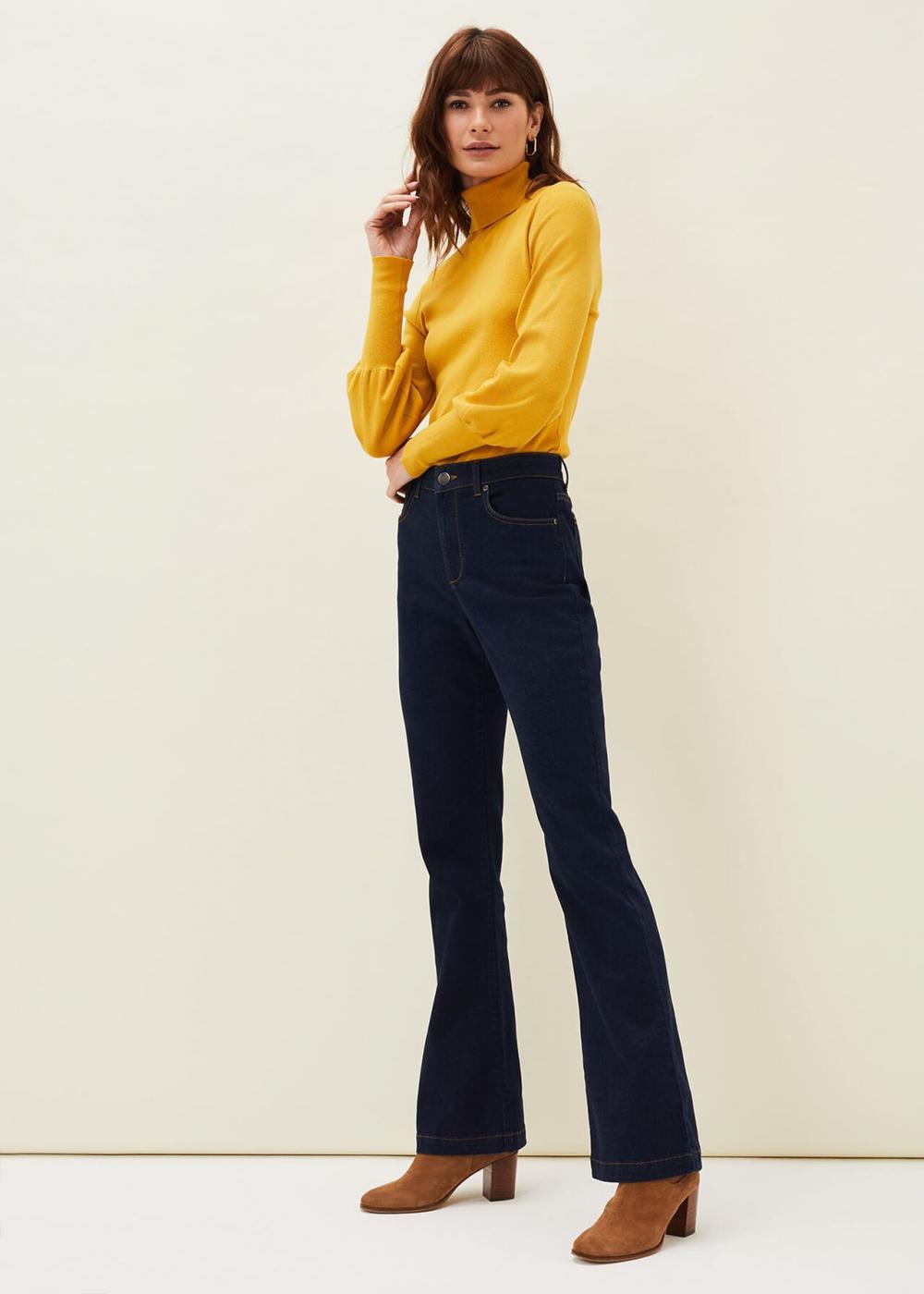 Ayca Bootcut Denim Jeans Indigo | Phase Eight Womens Jeans