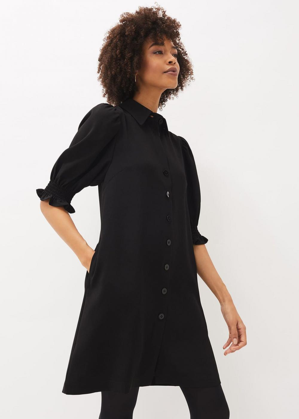 Candice Puff Sleeve Dress Black | Phase Eight Womens Day Dresses