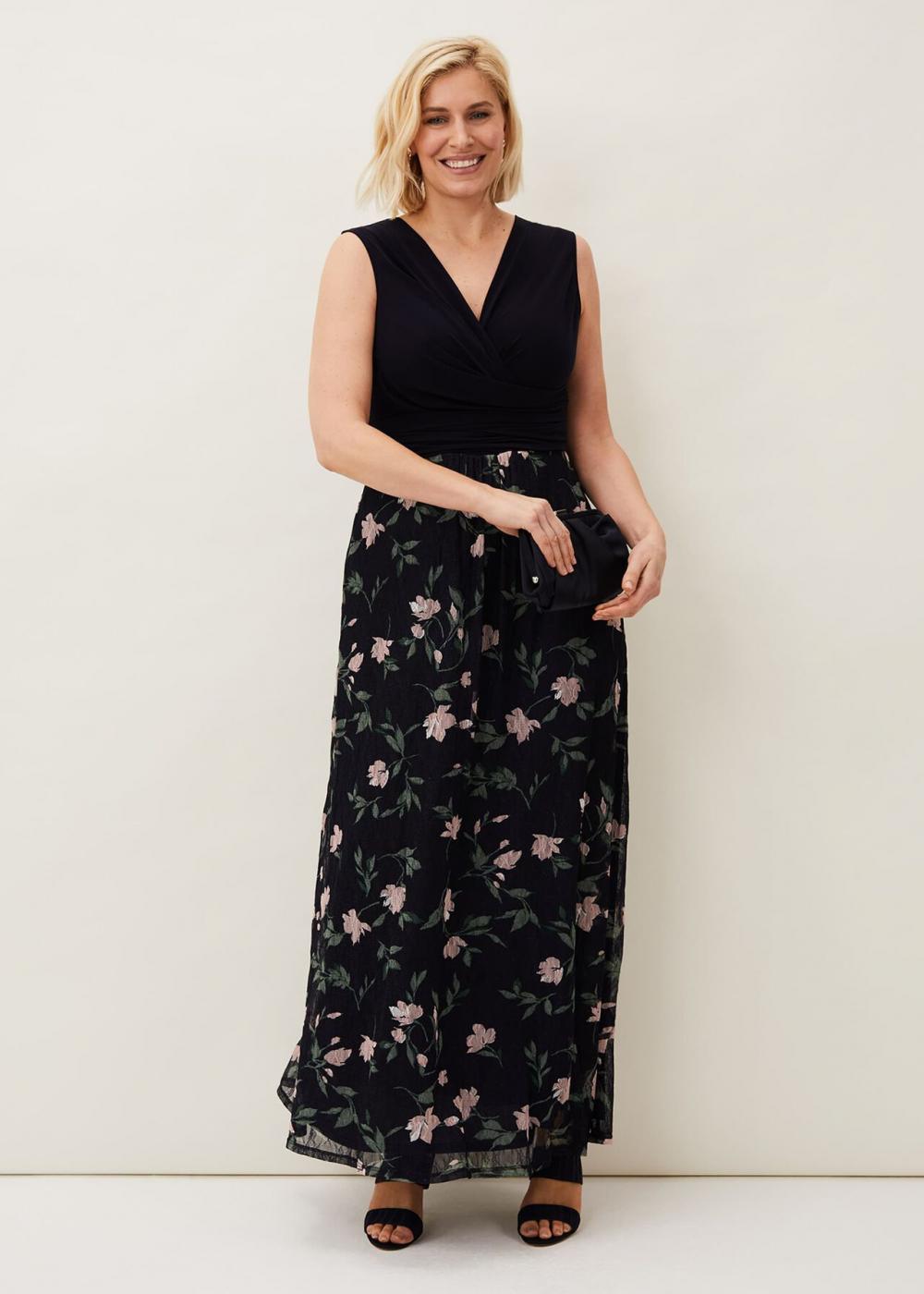 Leigh-Ann Floral Maxi Dress Navy/Multi | Phase Eight Womens Occasion Dresses