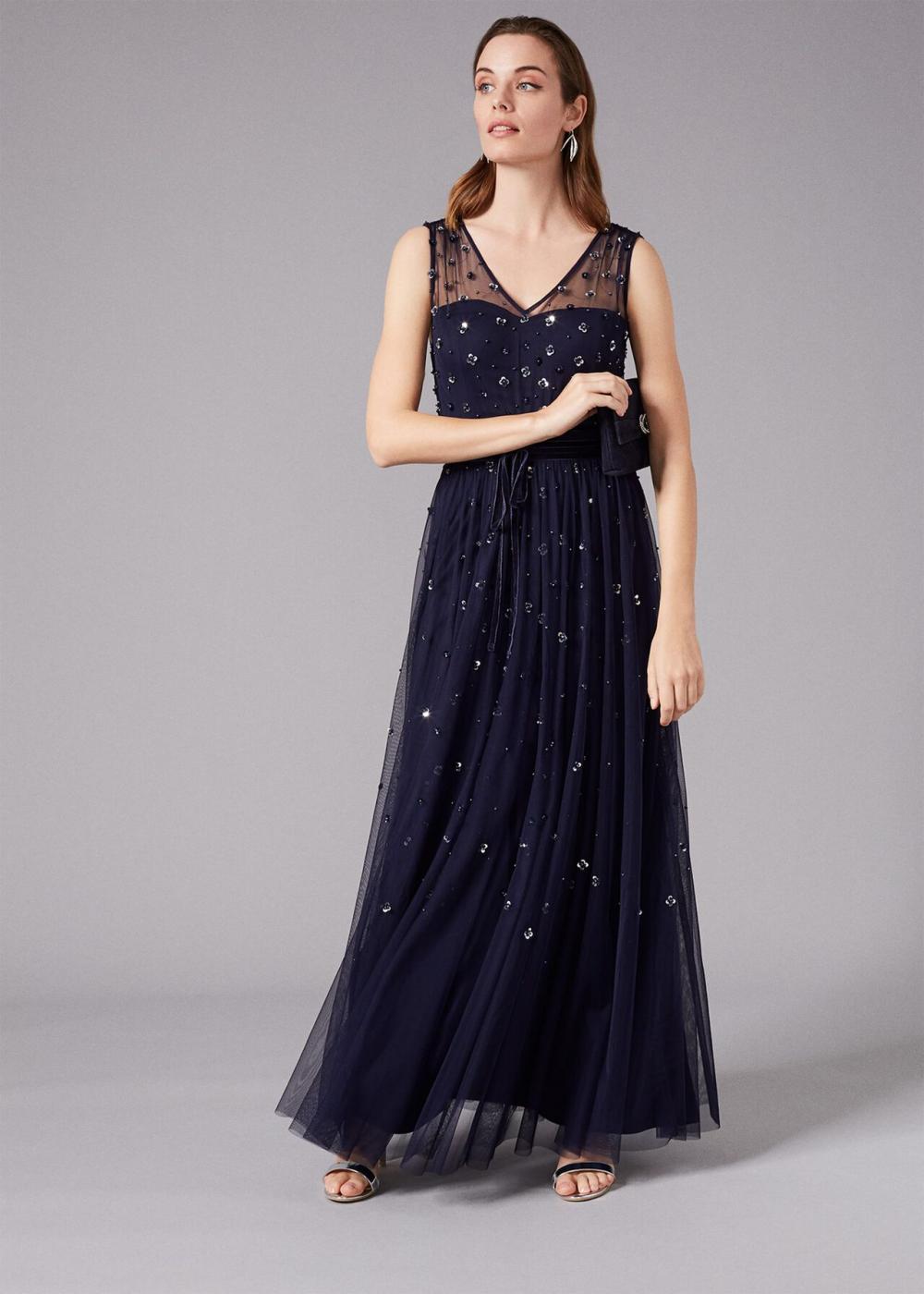 Marcia Sequin Tulle Dress Midnight | Phase Eight Womens Occasion Dresses