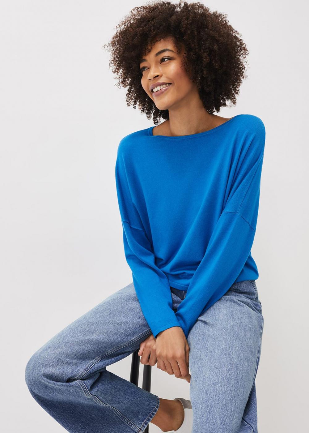 Olivian Fine Knit Jumper Bright Blue | Phase Eight Womens Jumpers & Cardigans