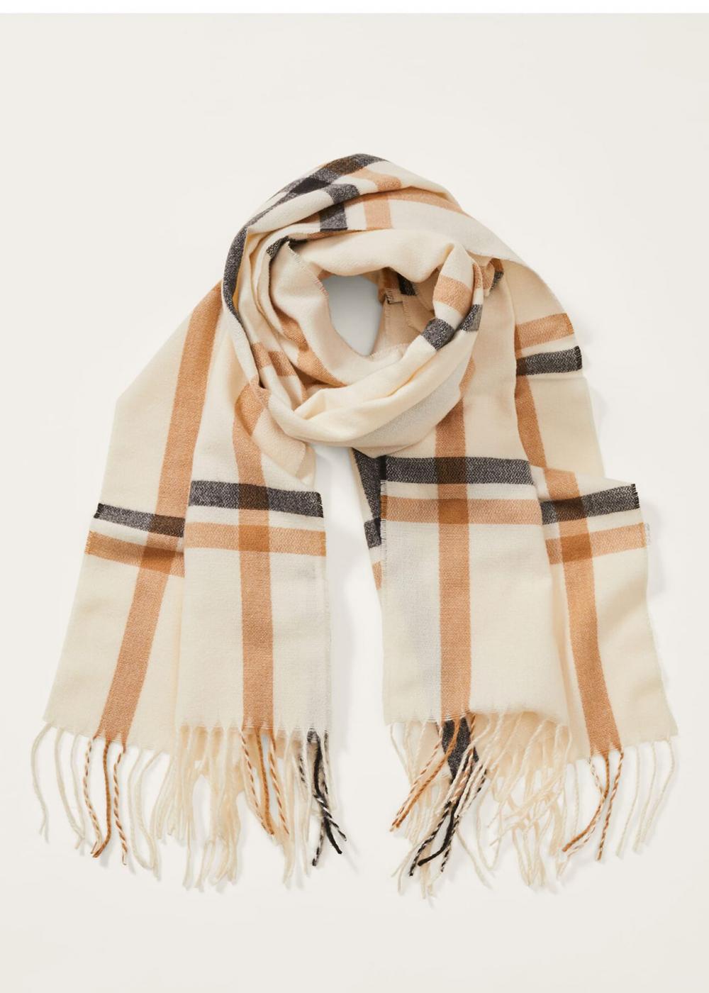 Sollie Check Scarf Winter White | Phase Eight Womens Scarves & Ponchos