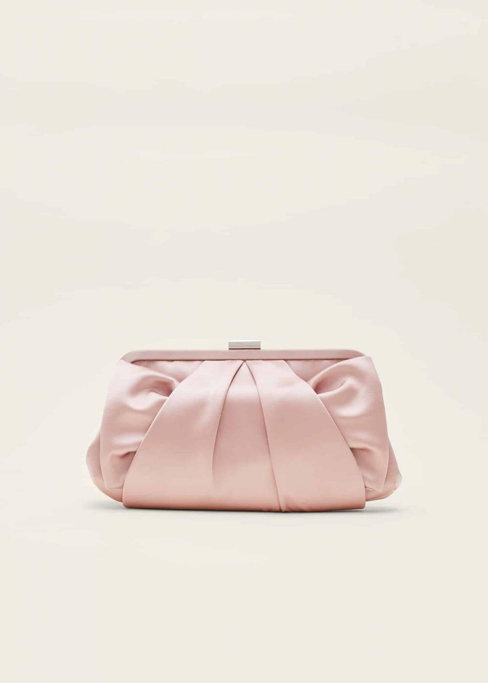 Alice Satin Clutch Bag Antique Rose | Phase Eight Womens Bags